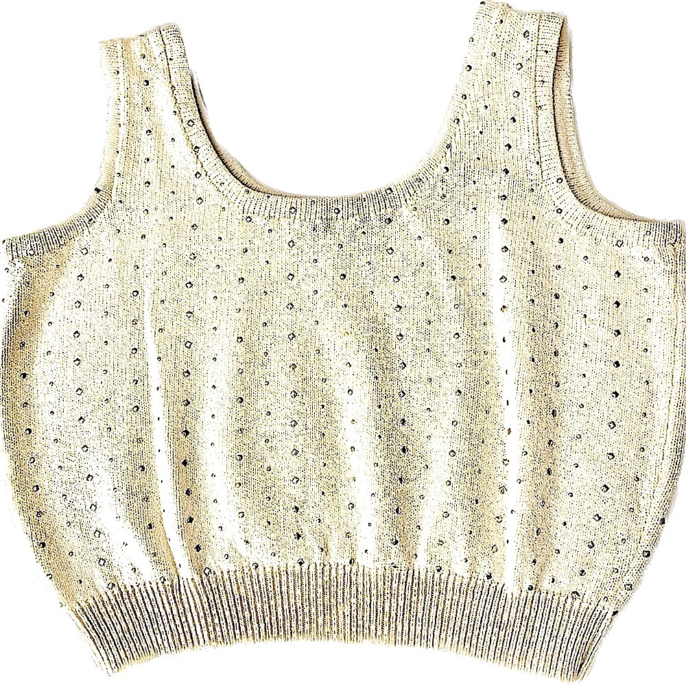 Vintage St. John Sweater with small gold bead decoration. Size M